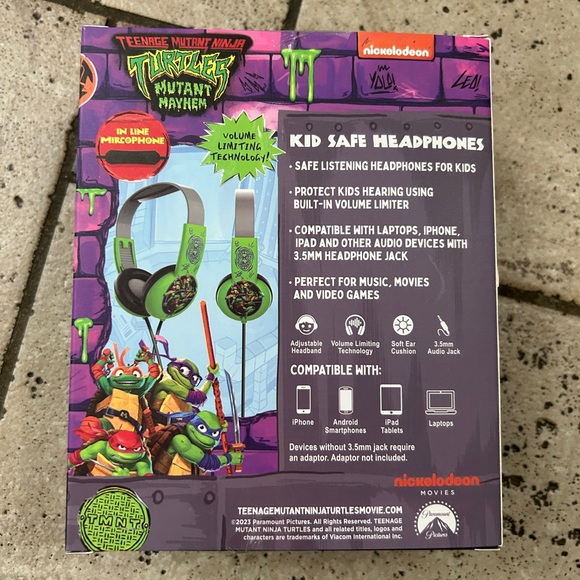 NWT Ninja turtle kids safe headphones - Picture 3 of 4
